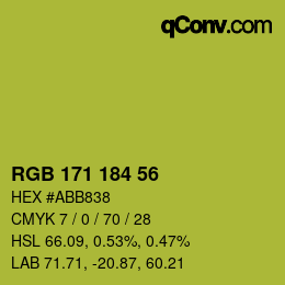 Code couleur: RGB 171 184 56 | qconv.com