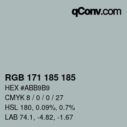 Color code: RGB 171 185 185 | qconv.com