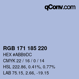Code couleur: RGB 171 185 220 | qconv.com