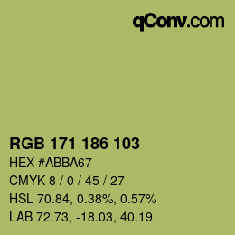 Farbcode: RGB 171 186 103 | qconv.com