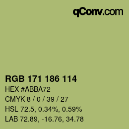 Código de color: RGB 171 186 114 | qconv.com