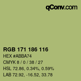 Código de color: RGB 171 186 116 | qconv.com