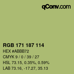 Código de color: RGB 171 187 114 | qconv.com