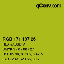 Color code: RGB 171 187 26 | qconv.com