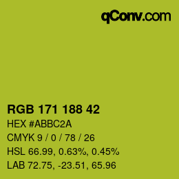 Color code: RGB 171 188 42 | qconv.com