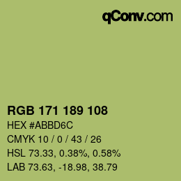 カラーコード: RGB 171 189 108 | qconv.com