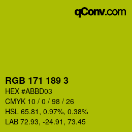 カラーコード: RGB 171 189 3 | qconv.com