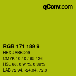 カラーコード: RGB 171 189 9 | qconv.com