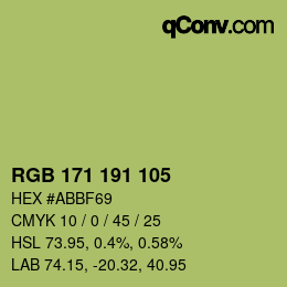 Farbcode: RGB 171 191 105 | qconv.com