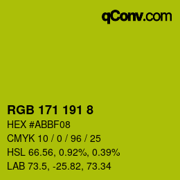 颜色代码: RGB 171 191 8 | qconv.com