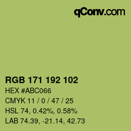 カラーコード: RGB 171 192 102 | qconv.com