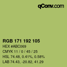 颜色代码: RGB 171 192 105 | qconv.com