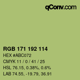カラーコード: RGB 171 192 114 | qconv.com