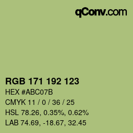 カラーコード: RGB 171 192 123 | qconv.com