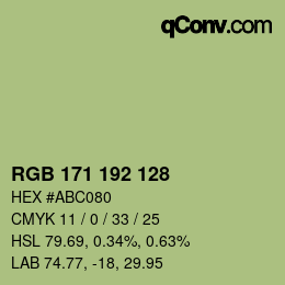 Color code: RGB 171 192 128 | qconv.com