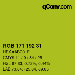 カラーコード: RGB 171 192 31 | qconv.com