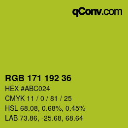 Color code: RGB 171 192 36 | qconv.com