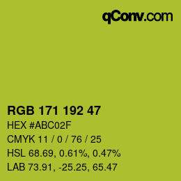 カラーコード: RGB 171 192 47 | qconv.com