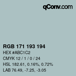 Farbcode: RGB 171 193 194 | qconv.com