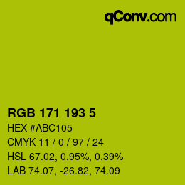 カラーコード: RGB 171 193 5 | qconv.com