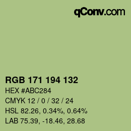 カラーコード: RGB 171 194 132 | qconv.com
