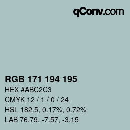 Código de color: RGB 171 194 195 | qconv.com