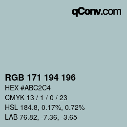 Código de color: RGB 171 194 196 | qconv.com