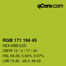 Color code: RGB 171 194 45 | qconv.com