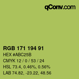カラーコード: RGB 171 194 91 | qconv.com