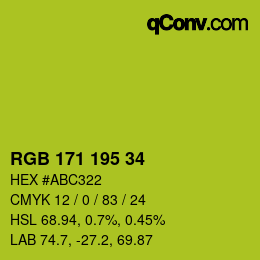 Color code: RGB 171 195 34 | qconv.com