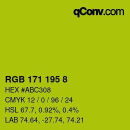 Color code: RGB 171 195 8 | qconv.com