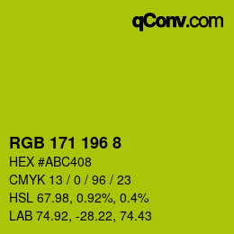 颜色代码: RGB 171 196 8 | qconv.com