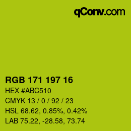 Color code: RGB 171 197 16 | qconv.com
