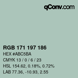 Farbcode: RGB 171 197 186 | qconv.com