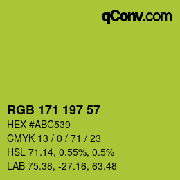 カラーコード: RGB 171 197 57 | qconv.com