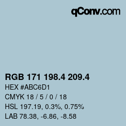 カラーコード: RGB 171 198.4 209.4 | qconv.com