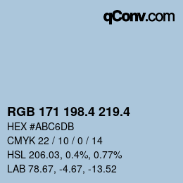 カラーコード: RGB 171 198.4 219.4 | qconv.com