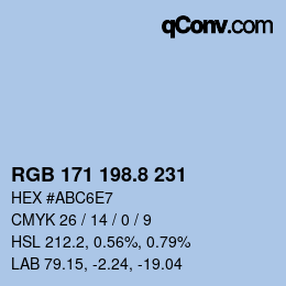 カラーコード: RGB 171 198.8 231 | qconv.com