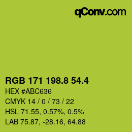 カラーコード: RGB 171 198.8 54.4 | qconv.com