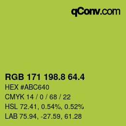 カラーコード: RGB 171 198.8 64.4 | qconv.com