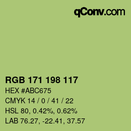 Color code: RGB 171 198 117 | qconv.com