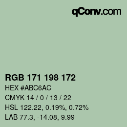 Color code: RGB 171 198 172 | qconv.com