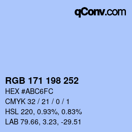 Color code: RGB 171 198 252 | qconv.com