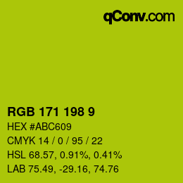 Color code: RGB 171 198 9 | qconv.com