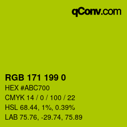 Color code: RGB 171 199 0 | qconv.com