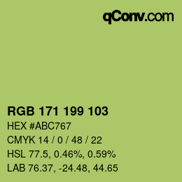 Color code: RGB 171 199 103 | qconv.com