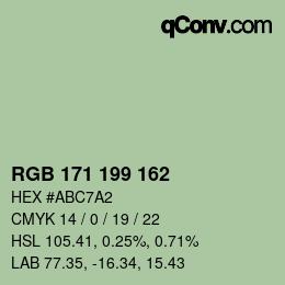 Color code: RGB 171 199 162 | qconv.com