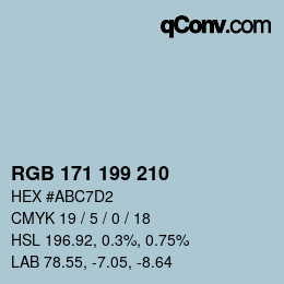 Color code: RGB 171 199 210 | qconv.com