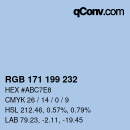 カラーコード: RGB 171 199 232 | qconv.com