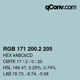 カラーコード: RGB 171 200.2 205 | qconv.com